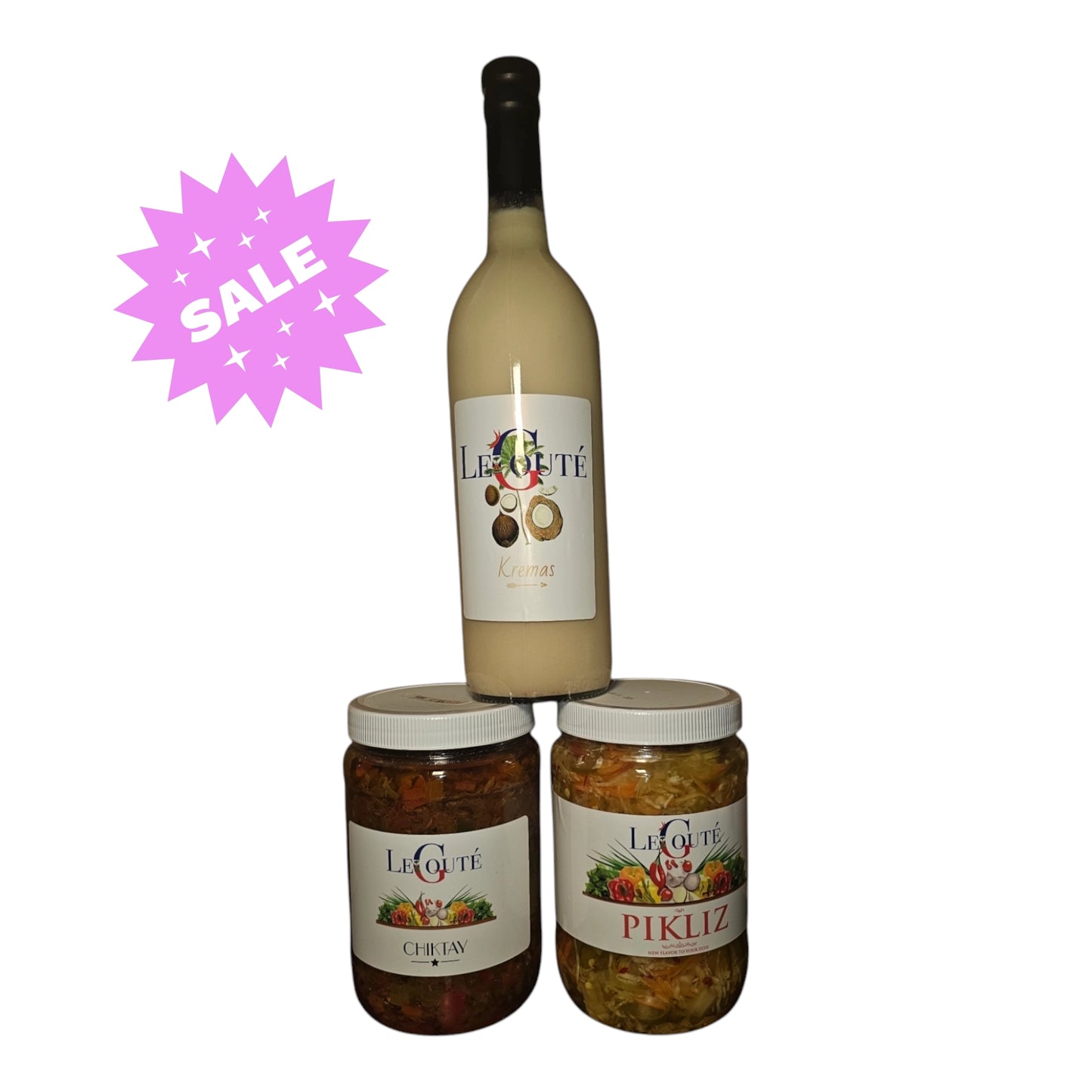 Bundle of 3 Items. Cremas, Pikliz, Chiktay Aranso - Le Gouté Natural Spice LeGouté Natural Spice