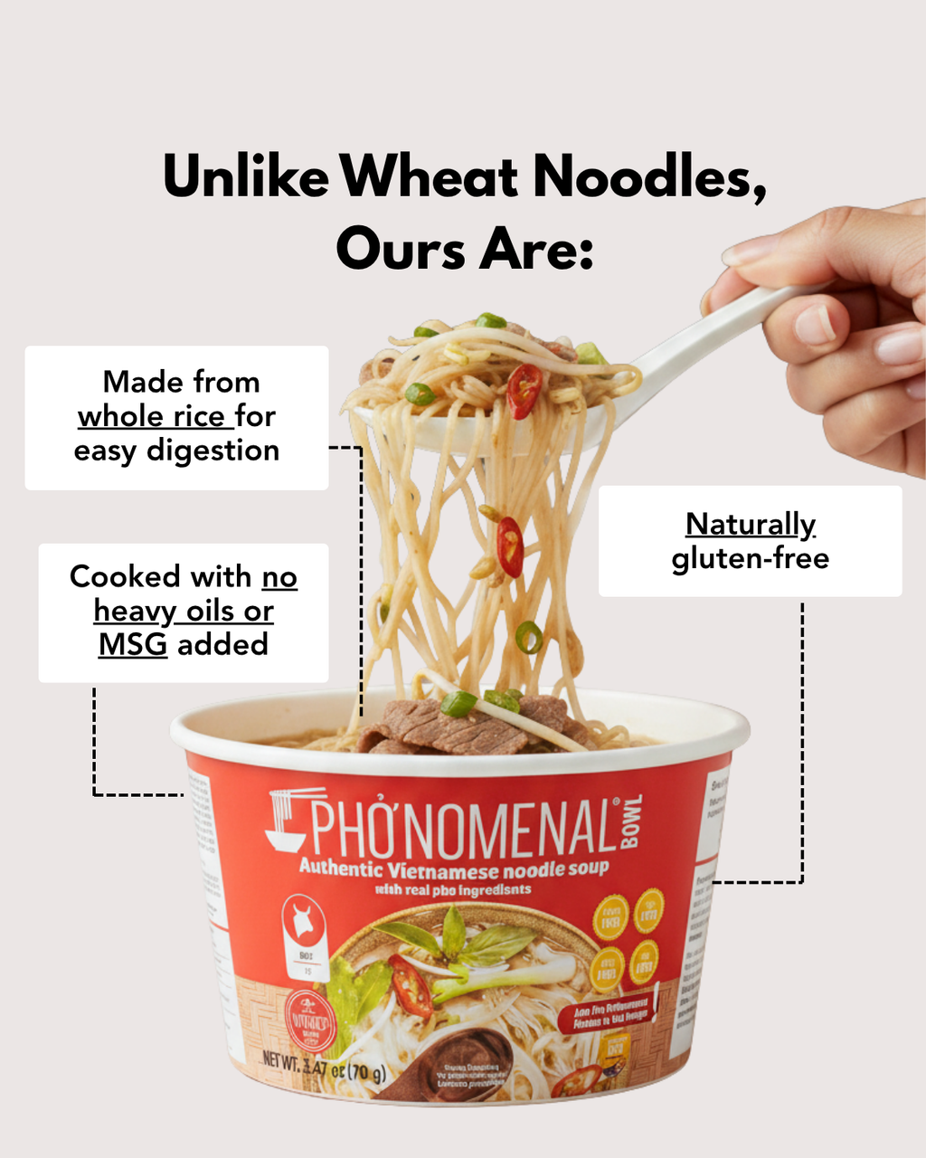 Pho’nomenal Bowl Instant Veggie Pho (Case of 6 Bowls) PHO'NOMENAL FOODS