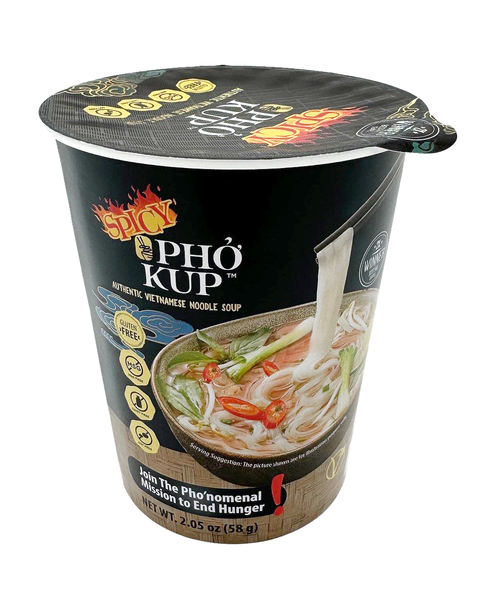 Pho Kup Instant Spicy Veggie Pho (Case of 10 Kups) PHO'NOMENAL FOODS