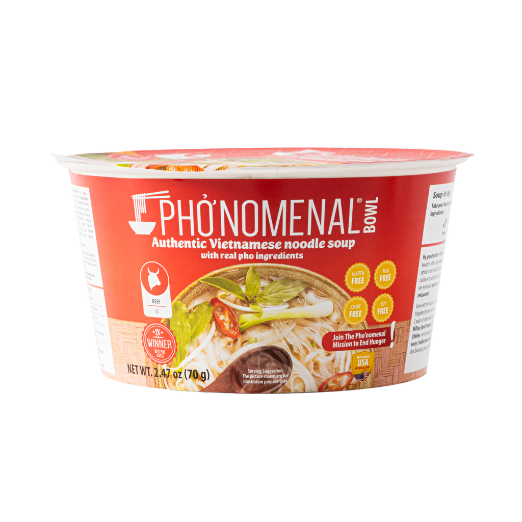 Pho’nomenal Bowl Instant Beef Pho (Case of 6 Bowls) PHO'NOMENAL FOODS