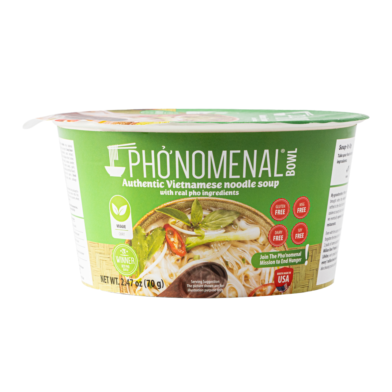 Pho’nomenal Bowl Instant Veggie Pho (Case of 6 Bowls) PHO'NOMENAL FOODS