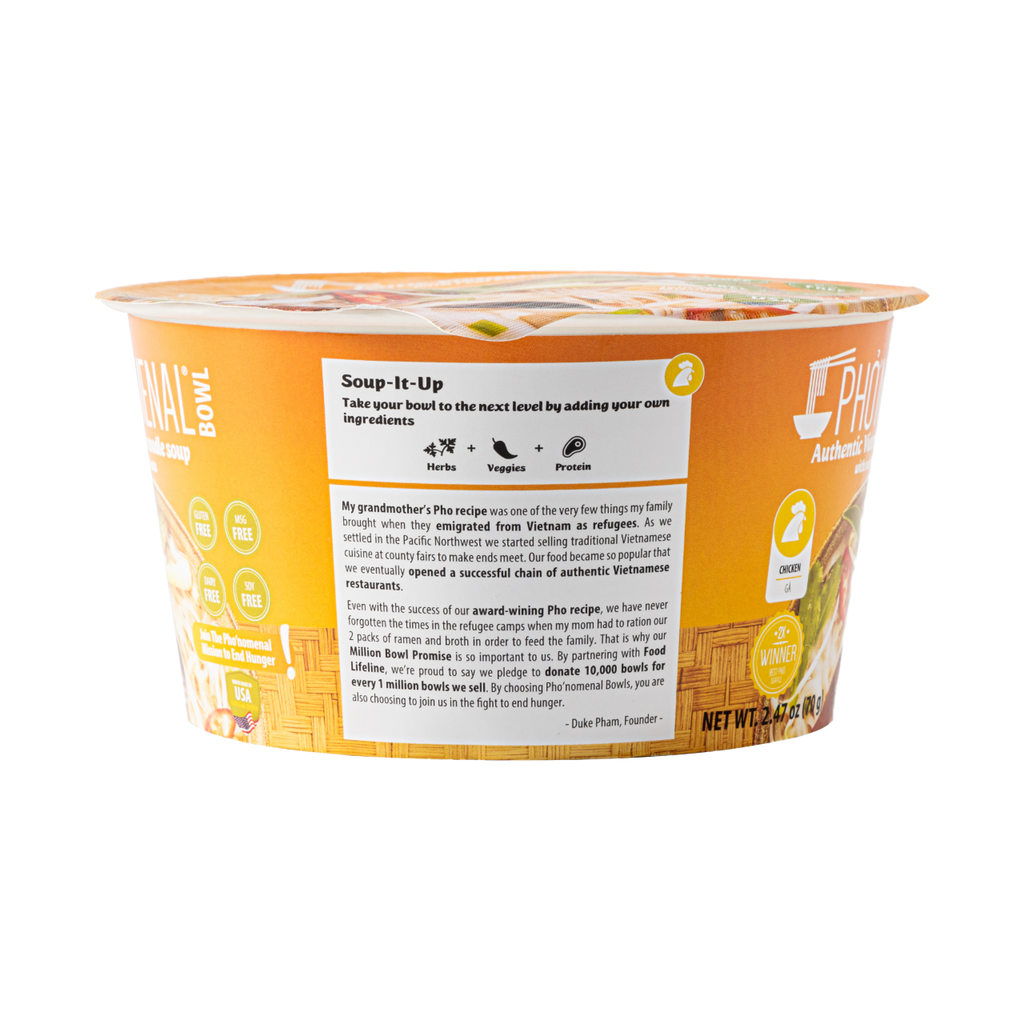 Pho’nomenal Bowl Instant Chicken Pho (Case of 6 Bowls) PHO'NOMENAL FOODS
