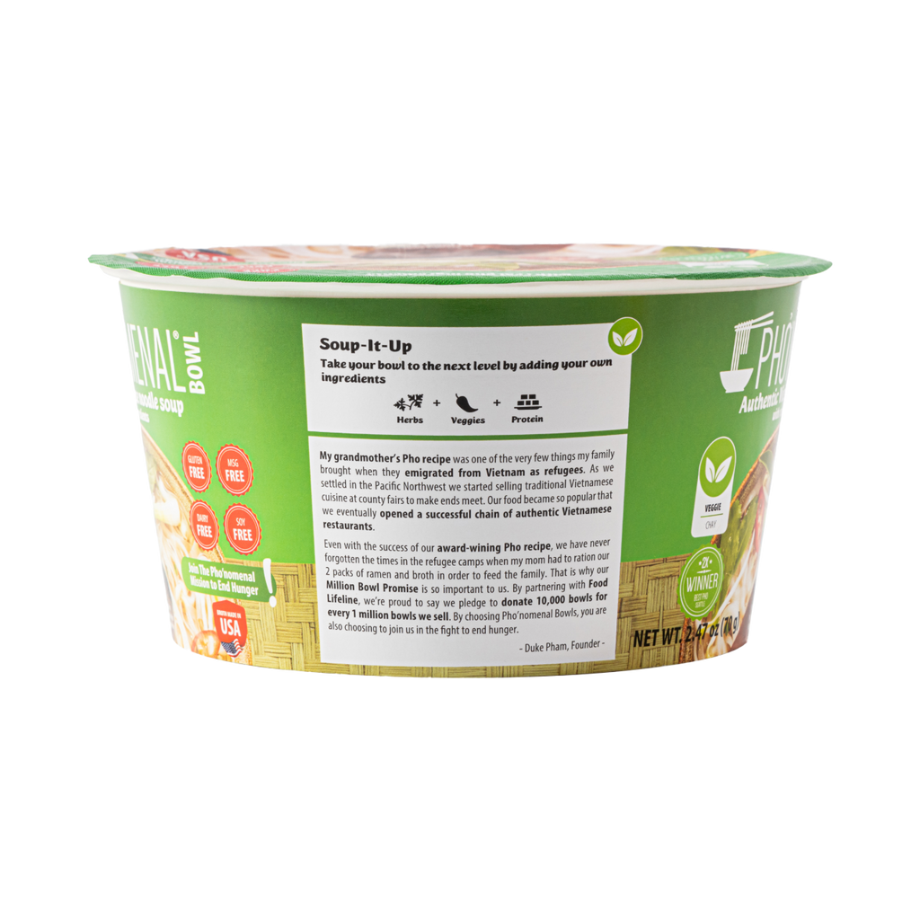 Pho’nomenal Bowl Instant Veggie Pho (Case of 6 Bowls) PHO'NOMENAL FOODS