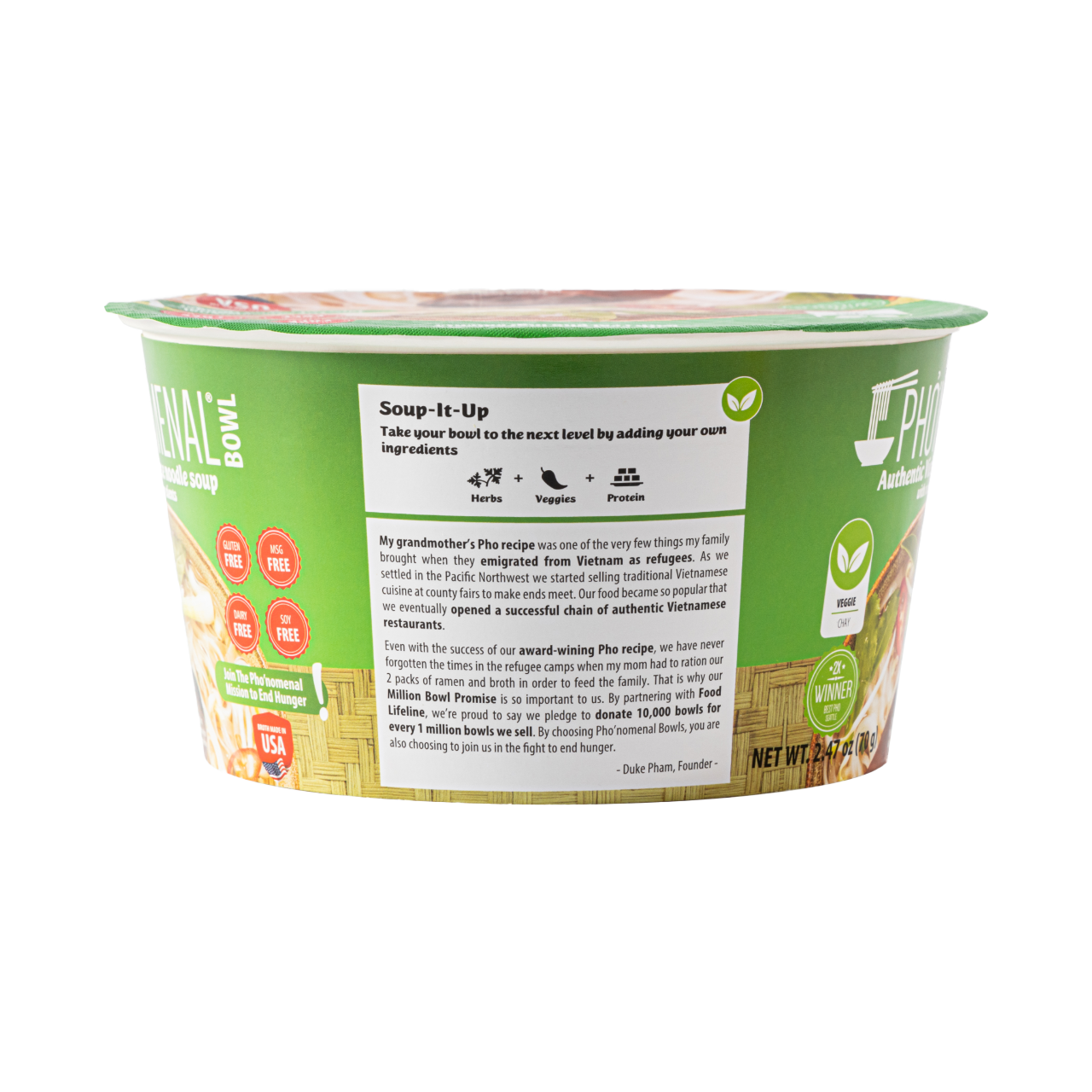 Pho’nomenal Bowl Instant Veggie Pho (Case of 6 Bowls) PHO'NOMENAL FOODS