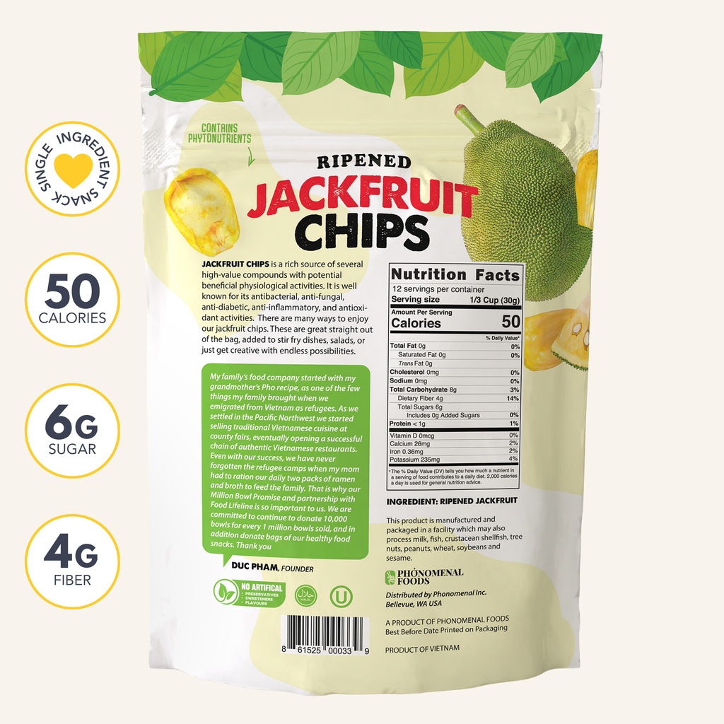 Pho'nomenal Ripened Jackfruit Chips (Standard Size - 5.3oz Bag) PHO'NOMENAL FOODS