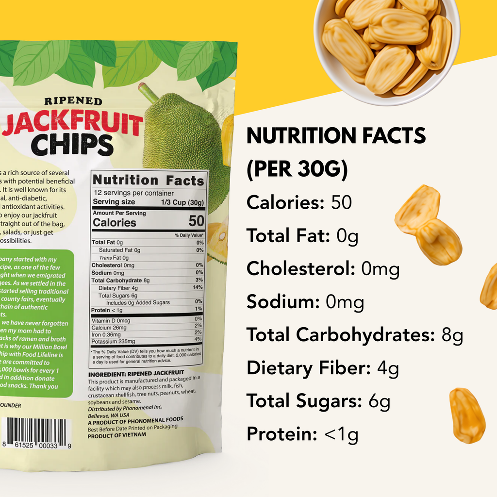 Pho'nomenal Ripened Jackfruit Chips (Standard Size - 5.3oz Bag) PHO'NOMENAL FOODS