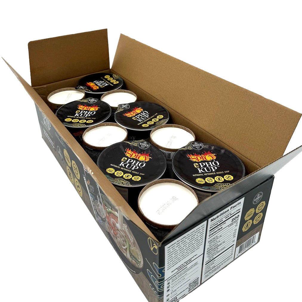 Pho Kup Instant Spicy Veggie Pho (Case of 10 Kups) PHO'NOMENAL FOODS
