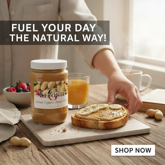 Organic Peanut Butter (Manba) Haiti 32 OZ XL size (Original). Le Gouté Natural Spice