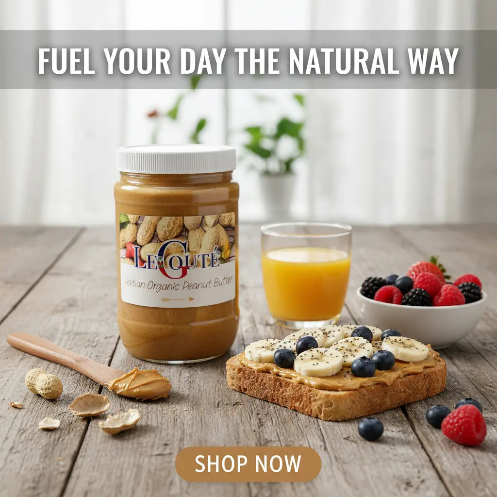 Organic Peanut Butter (Manba) Haiti 32 OZ XL size (Original). Le Gouté Natural Spice