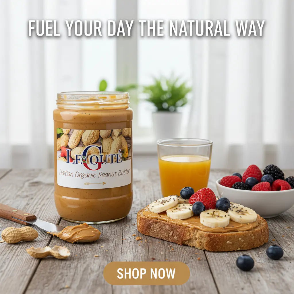 Organic Peanut Butter (Manba) Haiti 32 OZ XL size (Original). Le Gouté Natural Spice