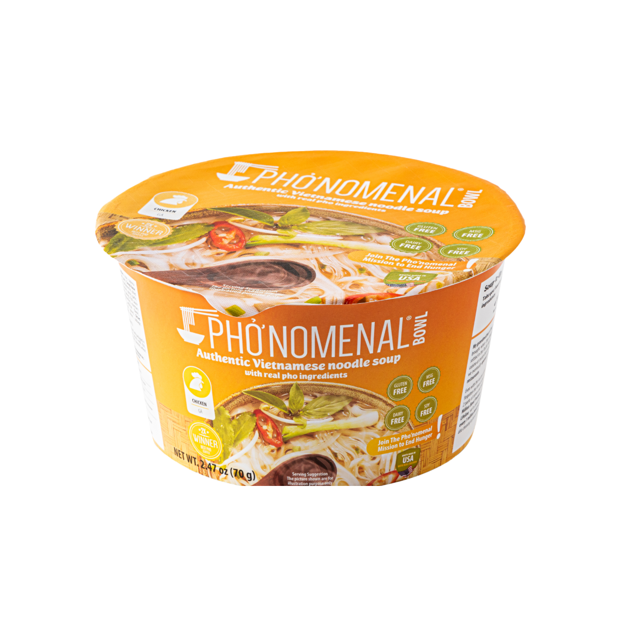 Pho’nomenal Bowl Instant Chicken Pho (Case of 6 Bowls) PHO'NOMENAL FOODS