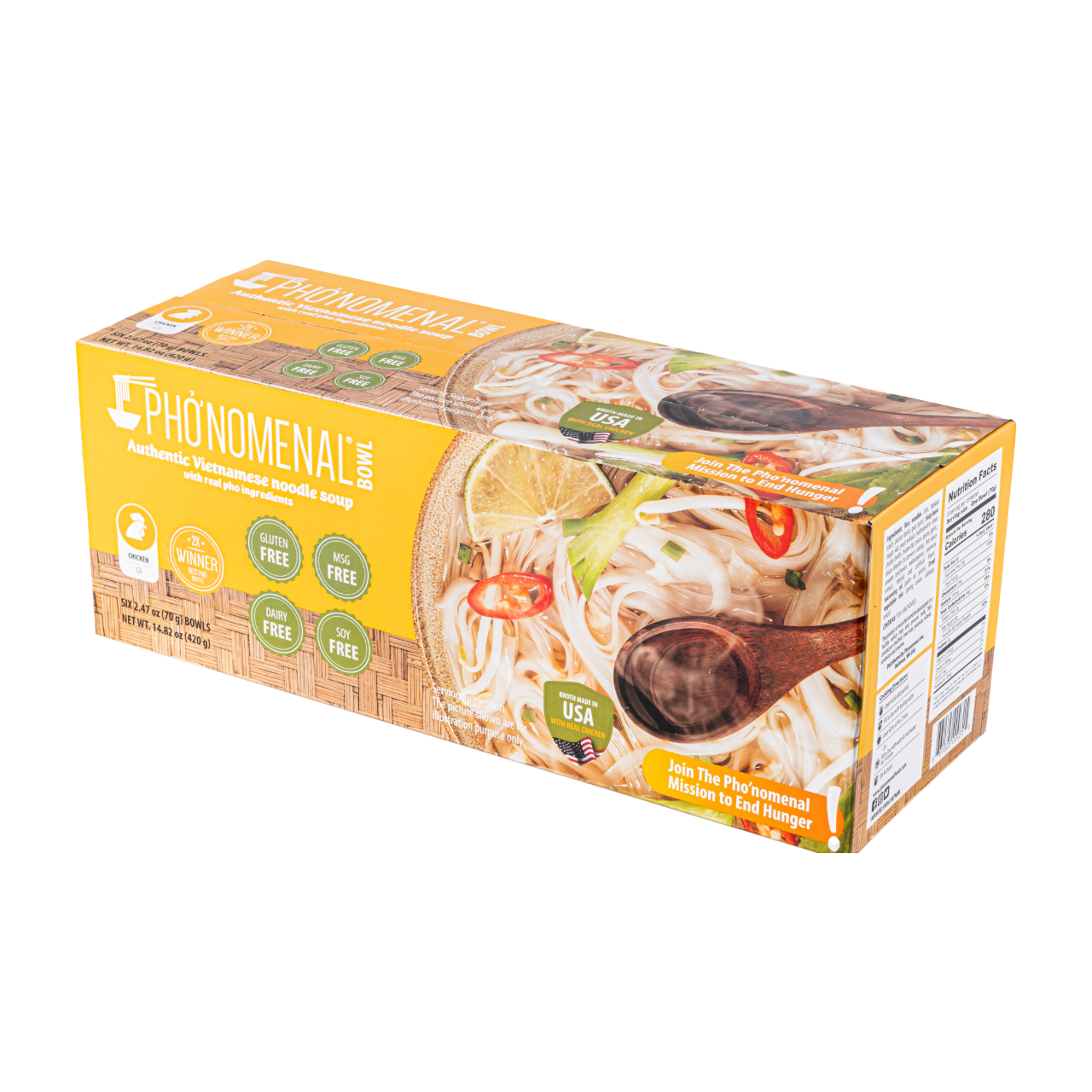 Pho’nomenal Bowl Instant Chicken Pho (Case of 6 Bowls) PHO'NOMENAL FOODS