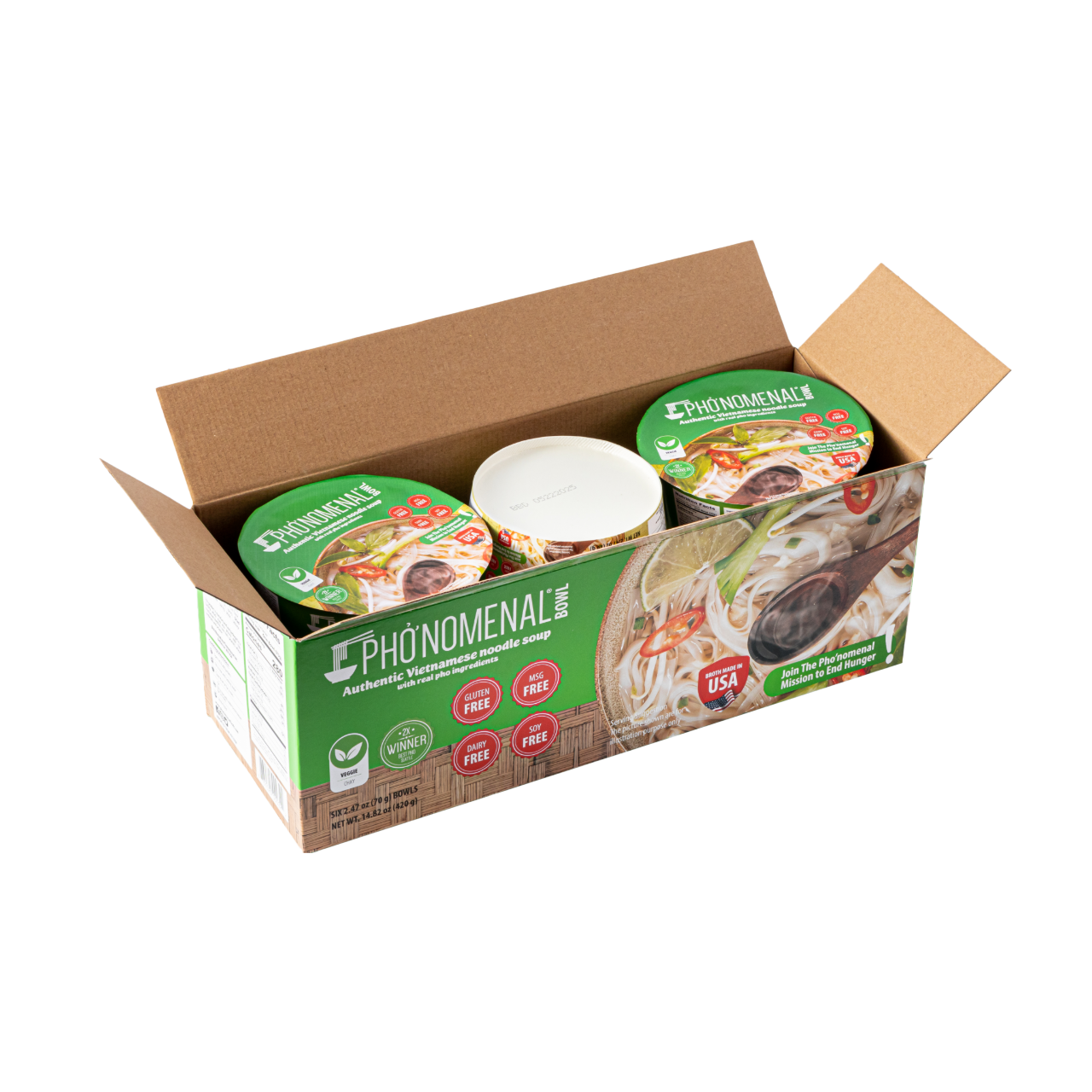 Pho’nomenal Bowl Instant Veggie Pho (Case of 6 Bowls) PHO'NOMENAL FOODS