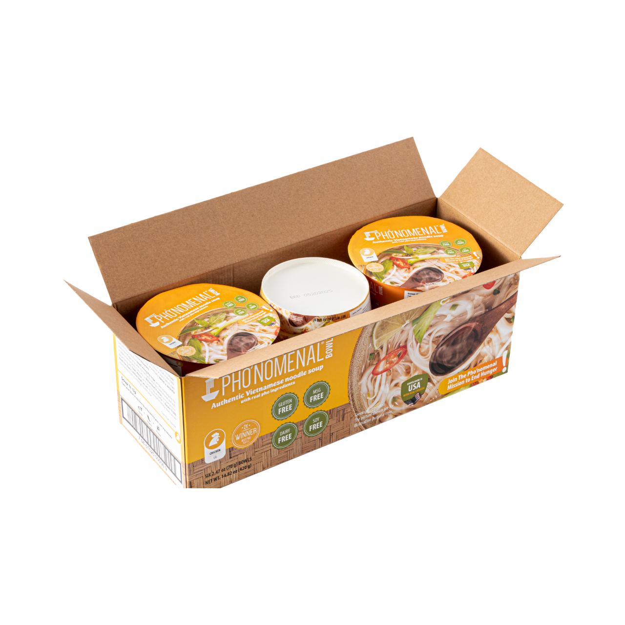 Pho’nomenal Bowl Instant Chicken Pho (Case of 6 Bowls) PHO'NOMENAL FOODS