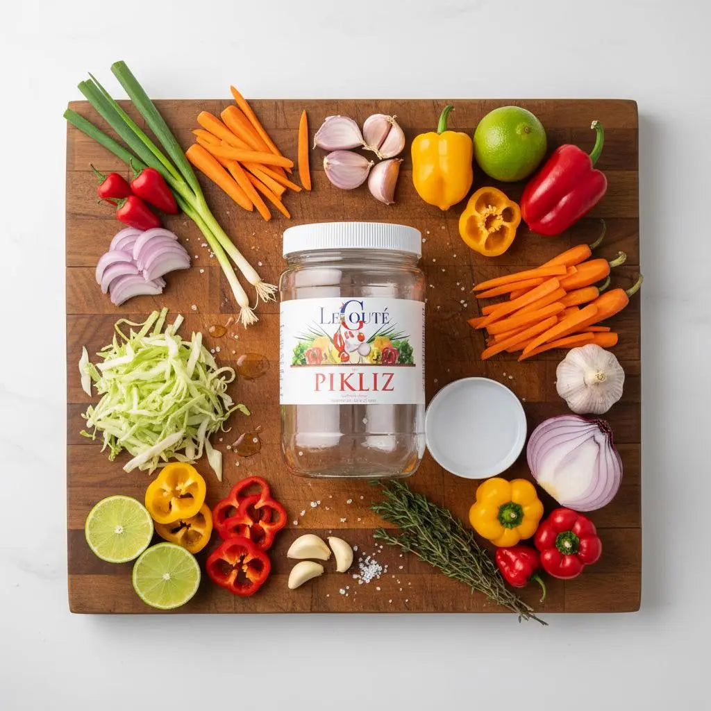 Pickles, Haitian Pikliz, Caribbean Pickled Hot & Spicy 32 Oz Jar Le Goute Natural Spice