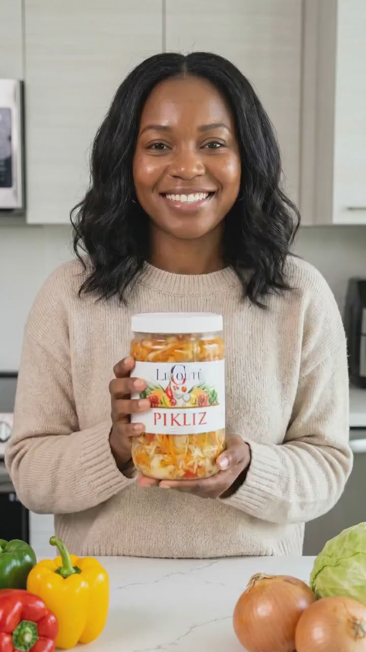 Pickles, Haitian Pikliz, Caribbean Pickled Hot & Spicy 32 Oz Jar